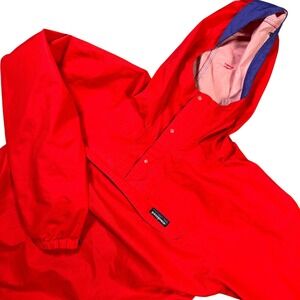 VTG Patagonia USA Made Lightweight‎ Red Pullover Hooded Rain Windbreaker Jacket